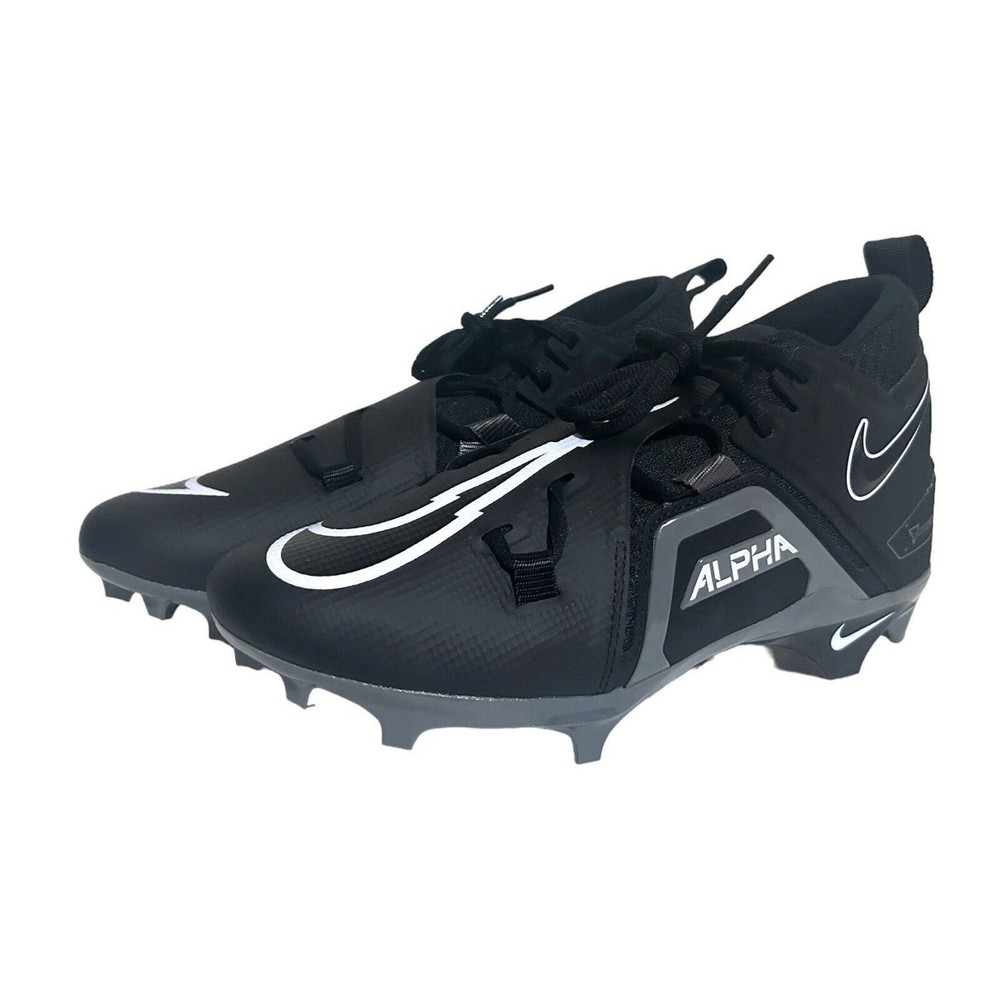 New Nike Alpha Menace Pro 3 Shadow Black Football Cleats CT6649-010 Mens Sz 9.5